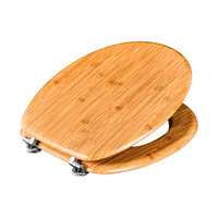 Couvre-siège de toilette en bois de couleur naturelle, durable et de haute qualité, moderne, à fermeture lente pour salle de bain