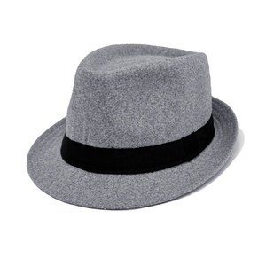 Chapeau Fedora Élégant pour Homme, Chapeau en Feutre de Laine Uni Vintage à Bord Court pour les Danses et les Fêtes - Product Image 5