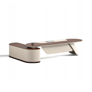 Muebles de oficina Nuevo modelo Mesa de escritorio Escritorio ejecutivo de lujo en forma de L con mesa auxiliar Escritorio de oficina Mesa de oficina - Product Image 3