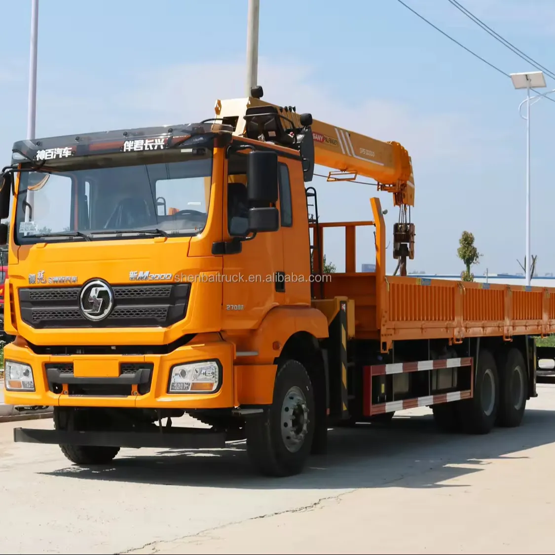 شاحنة شحن Shacman 6x4 LHD/RHD مع رافعة يد رافعة هيدروليكية بوزن 12 طن 14 طن 16 طن للبيع من المصدر الصيني