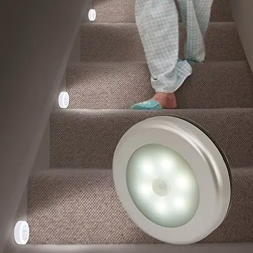 Süper parlak LED hareket sensör ışıkları-kablosuz akü enerjili hareket algılama dolap gece lambası