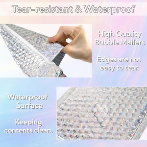 Self-Sealing Shockproof Thickened Adhesive Eco-Friendly Durable Poly Bubble Bags Laser-Coated Cosmetic Bubble Bags - Product Image 3