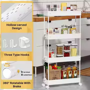 Estantes para carros, estantes de almacenamiento para sala de estar multicapa para el suelo del hogar, estantes estrechos para <span class=keywords><strong>baño</strong></span>, artículos diversos - Product Image 3