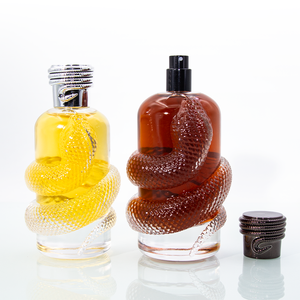 Botellas de Perfume Vacías con Forma de Serpiente Irregular Personalizadas 2026, 100ml 150ml, Fondo Grueso, Transparentes, de Lujo, Únicas, de Vidrio - Product Image 3
