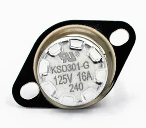 KH CQC TUV UL Temperature Limiter Ceramic Thermostat Washing Machines Parts Bimetal Thermal Protector 16A 250V KSD301