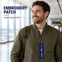 Porte-clés brodé F-35 Finlande, motif avion, personnalisé, pour vêtements, sacs, cadeaux