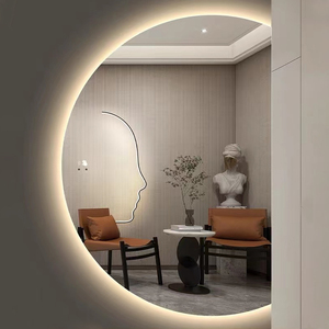 Moderno espejo de <span class=keywords><strong>Baño</strong></span> de hotel montado en la pared con luz LED de media luna inteligente pantalla táctil retroiluminada solución de <span class=keywords><strong>diseño</strong></span> gráfico iluminado - Product Image 3