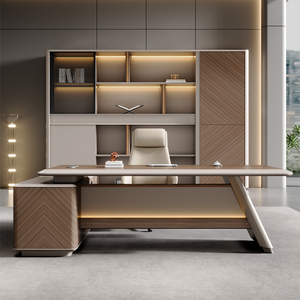 Luxury Modern Convertible Wooden European Shape Executive Office <b>Desk</b> 2m for CEO Manager - Product Image 3