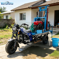 Foreuse de puits d'eau à tricycle 25 CV économique, machine de forage de 100 m de profondeur pour l'approvisionnement rural