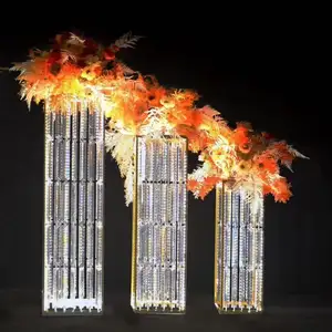 Square Cylindrical Shape Acrylic Crystal Road Lead Decor Birthday Decoration Road Leader Centerpieces Props Decoration