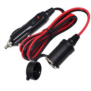 汽车点烟器电源线开关 12V 摩托车汽车 2 针连接线 IP65 防水等级 1m 裸线电脑电子设备连接线 - Product Image 3