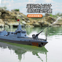 Bateau télécommandé 2,4G, modèle de croiseur, navire de guerre avec capteur de mouvement, cadeau pour garçons, piles incluses