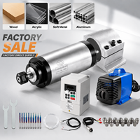 Kit de moteur de broche refroidi par eau ER20 3KW 100mm haute stabilité avec variateur de fréquence (VFD) 24000 tr/min pour découpe de bois dur lourd sur routeur CNC