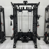 Station multifonctionnelle de musculation commerciale avec crossover par câbles, Power Cage, rack à squats, équipement de gym et machine Smith