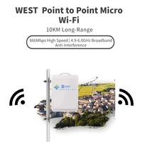 Antena WES Outdoor Point 2 Multipunto -40~75 18dBi 4.9-6GHz 866Mbps CPE Inalámbrico Industrial 10KM Wi-Fi para Redes Inteligentes y Ferroviarias
