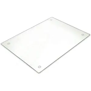 स्पष्ट टेम्पर्ड ग्लास काटने बोर्ड, 12x16 इंच, चिकनी सतह, खरोंच, गर्मी, चकनाचूर प्रतिरोधी, Dishwasher सुरक्षित