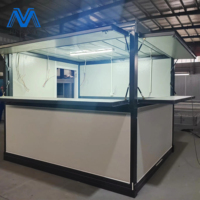 Café conteneur préfabriqué extensible | Café modulaire avec portes en verre et éclairage moderne