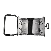 Wagon de camping pliable pour enfants à 4 places avec cadre en acier, auvent et poignée double silencieuse pour pousser et tirer, idéal pour l'extérieur et la plage