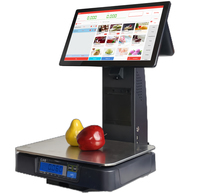 SC AI-1 Scale Touch Screen POS AI Recognition Thermal Printer Foldable Design for Supermarket Weighing Scale Free POS Software