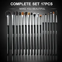 Professionelles 17-teiliges Make-up-Pinsel-Set für Augen und Gesicht aus Synthetik-Ziegenhaar mit individuellem Logo für präzise Details, Concealer und Lidschatten