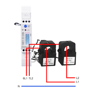 Compteur d'énergie intelligent WIFI 100A sur rail DIN 18mm, 2 phases, 3 fils, Tuya, moniteur de consommation d'énergie, compteur kWh, wattmètre 110V+110V - Product Image 6