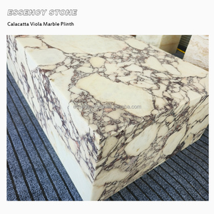Italia lujo personalizado diseño moderno rectángulo <span class=keywords><strong>Kaia</strong></span> Calacatta viola mármol zócalo bajo café cubo mesas auxiliares pulido gran losa - Product Image 1