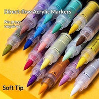 Marqueur acrylique Guangna GN-8101 à pointe souple liquide directe, conception sans pression, imperméable, pour le dessin et le graffiti des étudiants