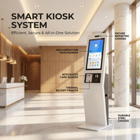 Bodenstehender Smart Hotel Check-in Kiosk Terminal mit Kamera Gesichtserkennung RFID-Kartenleser Drucker Besucherregistrierung