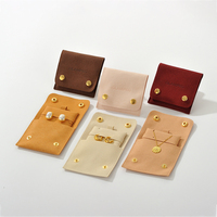 Pochette à bijoux en microfibre GLAMPKG personnalisée, 8*8cm, carrée, portable, avec bouton pression, sac de rangement de luxe, emballage pour collier, boucles d'oreilles, bagues