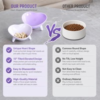 Gamelle surélevée inclinée ergonomique orthopédique pour chiens et chats, en PP de qualité alimentaire, vente en gros, commandes en gros, sans dropshipping