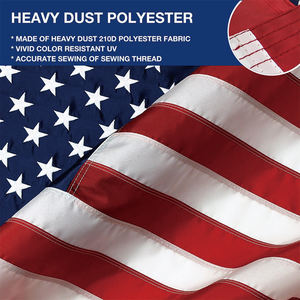 Рекламный высококачественный синий белый красный яркий цвет 100% полиэстер 210D вышивка Оксфорд нейлон американский флаг США для США - Product Image 5