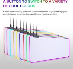 XL tùy chỉnh phát sáng RGB LED chơi game Non-Slip trắng USB mô hình in RGB chuột lớn Pad - Product Image 2