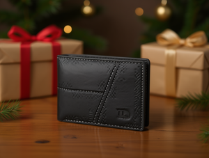 Portafoglio da uomo in vera pelle da 7 pollici con chiusura pieghevole sottile, confezione regalo - Product Image 2