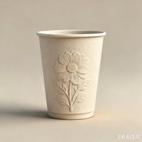 Gobelets en papier jetables biodégradables à double paroi personnalisés avec couvercles, design gaufré de forme spéciale pour boissons et bière