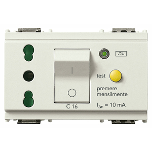 Interruttore Automatico Miniaturizzato 2P+T 16A C16 10mA Test Mensile - Product Image 1