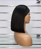 Perruque bandeau SDD de haute qualité, fabriquée à la machine, 100% cheveux humains, en soie glacée, sans colle, prête à porter, pré-épilée, lace front, petite double densité