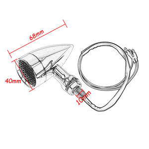 Motorcycle Turn Signal, Suitable for Harley Motorcycle Modification Accessories, 10mm 3-<b>Wire</b> Mesh Bullet <b>Light</b> - Product Image 5