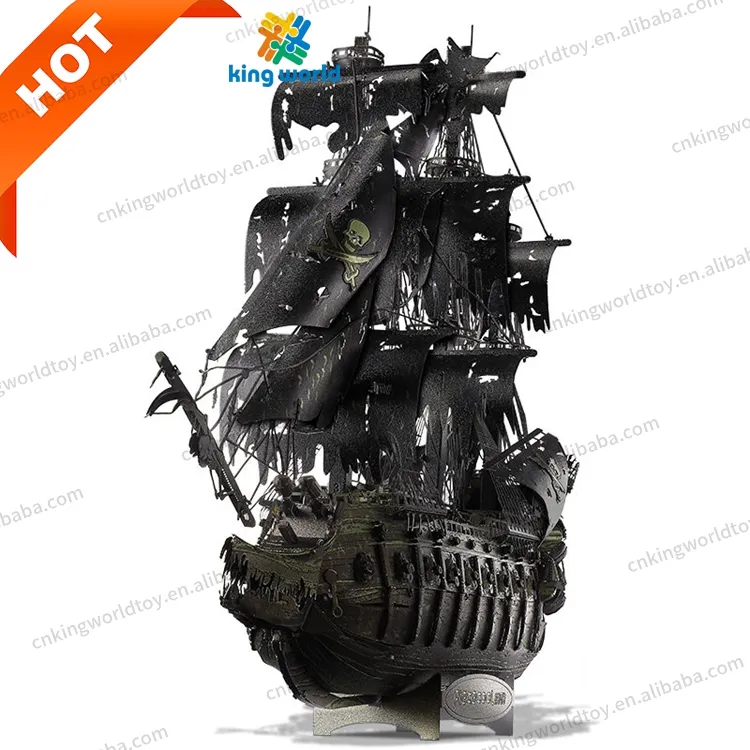 Piececool 3D Puzzles Large Pirate Ship The Flying Dutchman Watercraft Ship Building Toys Model kits for Adults Crafts