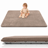 Tapis de jeu pour bébé en velours corail extra épais, antidérapant et absorbant les chocs, idéal pour la chambre, adapté aux animaux domestiques, tapis de ramper pour enfants