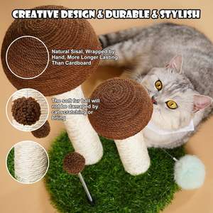 Doğal Sisal kurulu Scratcher mantar kedi tırmalama sütunu iyi davranış mobilya yavru kahverengi renk çizik kediler için - Product Image 4