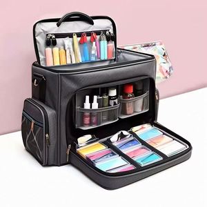Free Sample Nail Polish <b>Case</b> Nail Lamp Storage <b>Case</b> Beautiful <b>Makeup</b> Bag Cosmetic Storage Bag Travel Nail Polish Set Organizer - Product Image 3