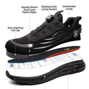 DSF55 Work short <b>Shoes</b> Mesh Dual-Layer Flyknit Upper Anti-Smashing Toe Cap Rotating Knob Lacing Breathable work <b>safe</b> <b>shoes</b> - Product Image 2