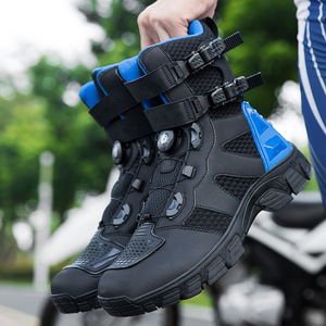 Stivali da <span class=keywords><strong>Moto</strong></span> in Vera Pelle per <span class=keywords><strong>Uomo</strong></span>, Scarpe Sportive da Corsa High-Tech Impermeabili e Traspiranti - Product Image 3