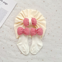 Gorro de algodón para recién nacidos, conjunto de diadema, accesorios suaves para bebés, niñas y niños de 0 a 12 meses, conjunto de manoplas y calcetines