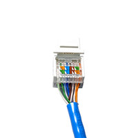 UTP cat 6 Jack 180 grados Ethernet pared Jack red sin herramientas acoplador en línea RJ45 Cat6 Keystone Jack