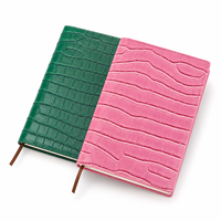 Carnet à couverture rigide personnalisé, motif crocodile, cuir PU, vert rose, marque-page à ruban bicolore, cadeau d'entreprise, OEM en gros