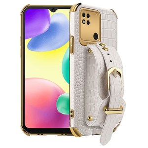 Custodia posteriore per cellulare elettrolitica con struttura in coccodrillo con cinturino per <span class=keywords><strong>Xiaomi</strong></span> <span class=keywords><strong>Redmi</strong></span> 10A 10C K50 <span class=keywords><strong>Note</strong></span> 10 <span class=keywords><strong>11E</strong></span> K50 Pro K40 - Product Image 1