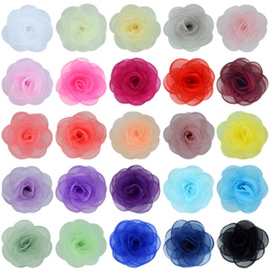 Coloré 3D mousseline de soie <span class=keywords><strong>fleur</strong></span> patchs 10cm décoration bricolage maille <span class=keywords><strong>tissu</strong></span> <span class=keywords><strong>fleur</strong></span> <span class=keywords><strong>pour</strong></span> bandeau/broches/chaussures/<span class=keywords><strong>robe</strong></span> - Product Image 2