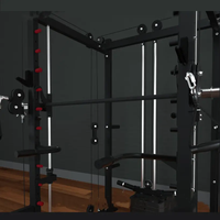 Rack à squats multifonctionnel avec machine Smith, structure métallique, design écologique pour une utilisation universelle et des entraînements complets du corps