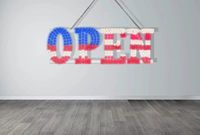 30*10 pouces, décoration murale de signe électronique ouvert de LED pour la fenêtre de vente au détail de restaurant de salon d'hôtel de bar de café, blanc, vert, couleur de drapeau